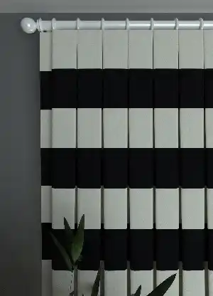 Dökümlü Kumaştan Tüm Odalara Siyah Düz Bantlı Baskılı Fon Perde 1. Kalite